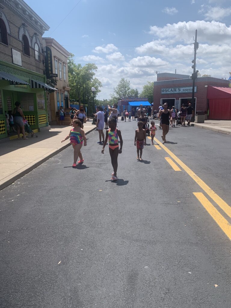 Walking down the street
