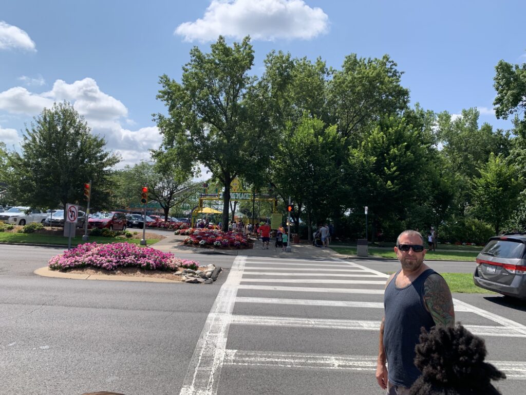 Cross walk in front of Sesame Place