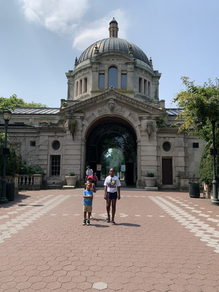 Walking through the entrance of the Bronx Zoo