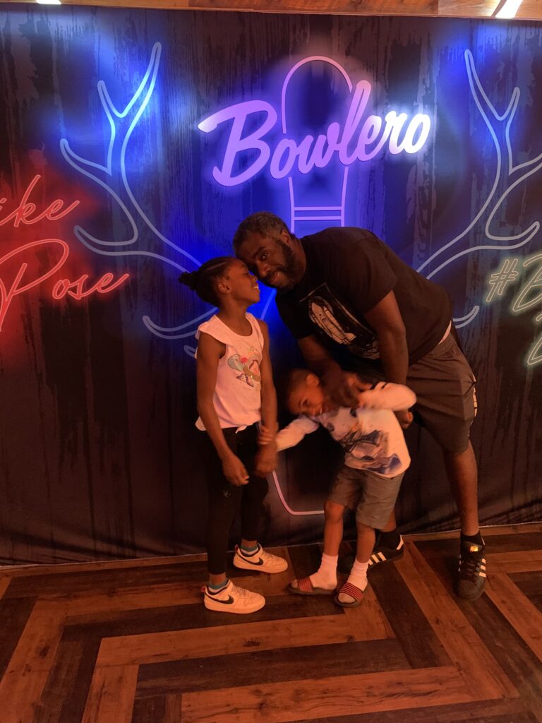 Family at Bowlero bowling 